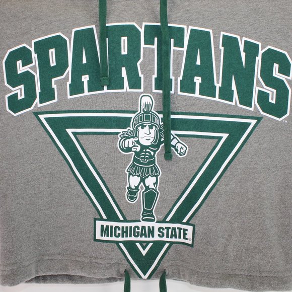 PINK Victoria's Secret w/ 5th & Ocean MSU Spartans Women S Hoodie Crop Top Shirt - Picture 4 of 8